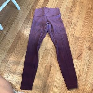Full length lululemon align leggings worn once or twice purple ombré